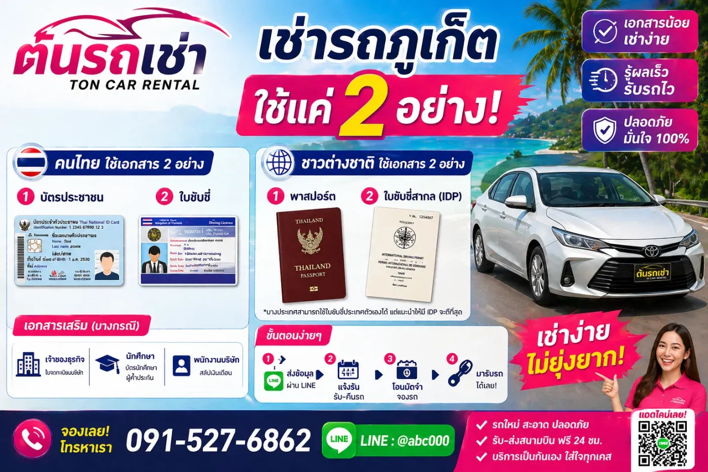 📄 เอกสารเช่ารถภูเก็ต ใช้อะไรบ้าง? เตรียมยังไงให้จองผ่านง่าย