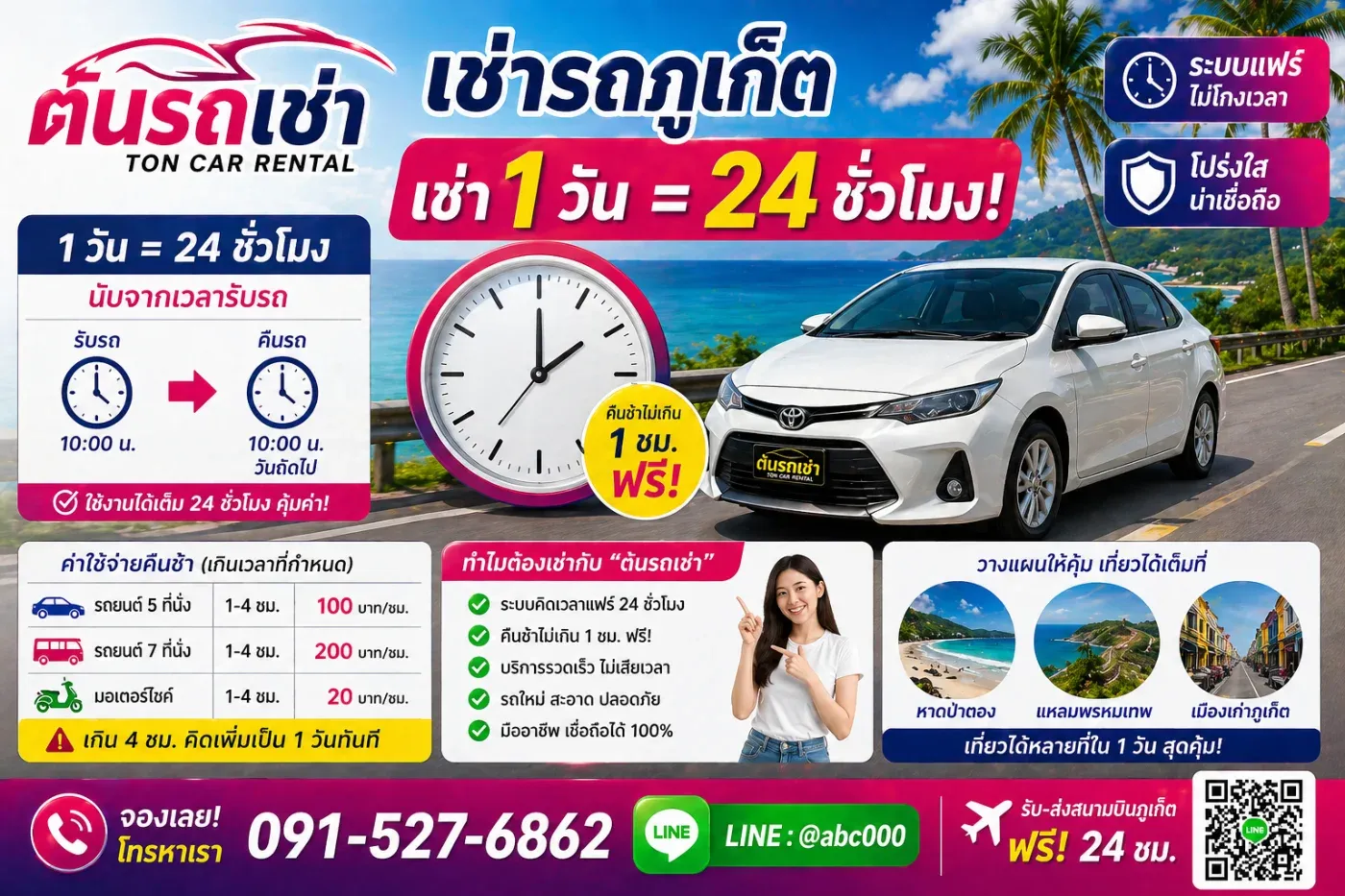 ⏰ เช่ารถภูเก็ต 1 วัน คิดยังไง? เข้าใจง่ายที่สุด